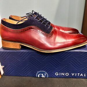 Gino Vitale Men's Lace-up Medallion-Toe Dress Shoes